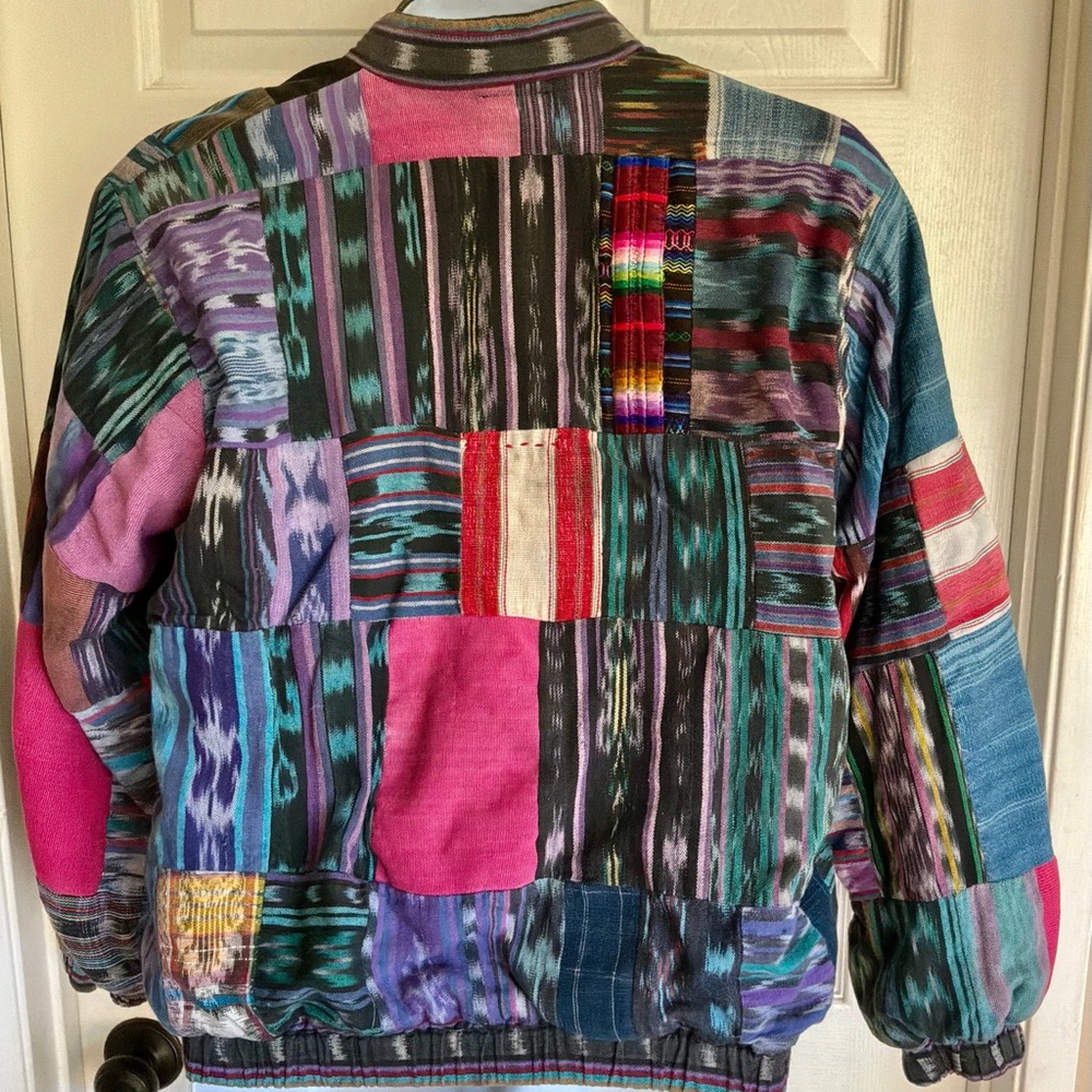 Multicolor Patchwork Bomber Jacket - image 5